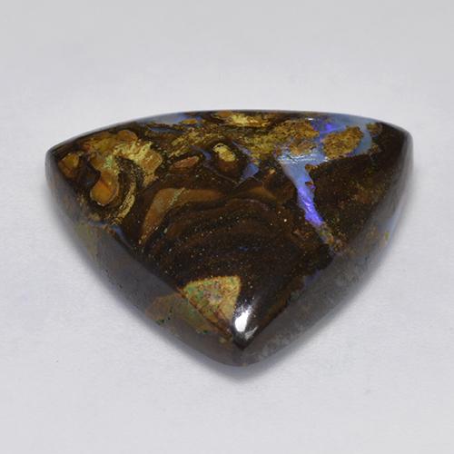 Opale boulder naturale multicolore da 17,74 ct, trillion, opaco
