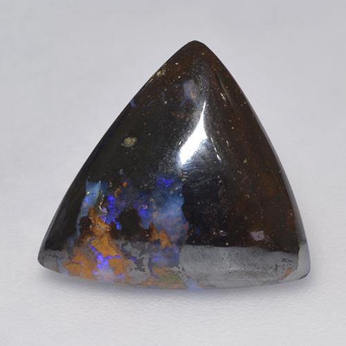 Opale boulder naturale multicolore da 5,14 ct, trillion, opaco