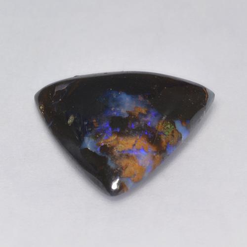 Opale boulder naturale multicolore da 5,14 ct, trillion, opaco