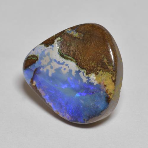 Opale boulder naturale multicolore da 7,43 ct, taglio a pera, opaco