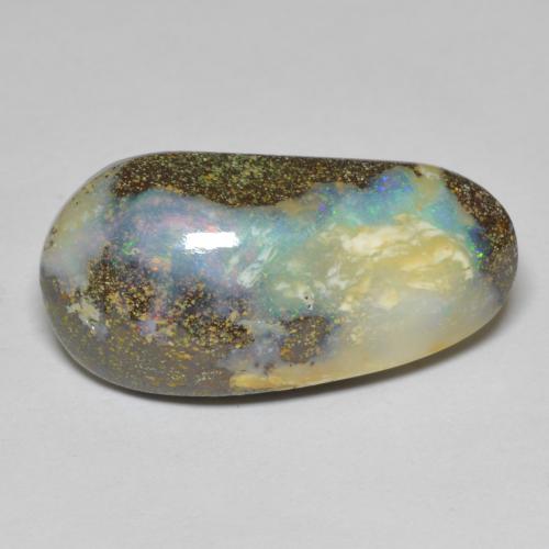 Opale boulder naturale multicolore da 16,91 ct, forma fantasia, opaco