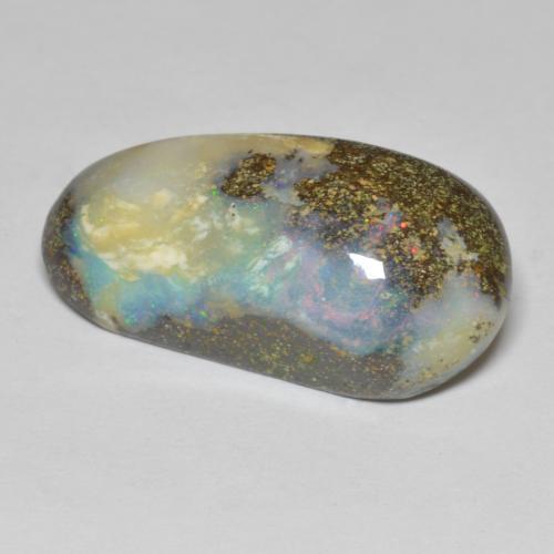 Opale boulder naturale multicolore da 16,91 ct, forma fantasia, opaco