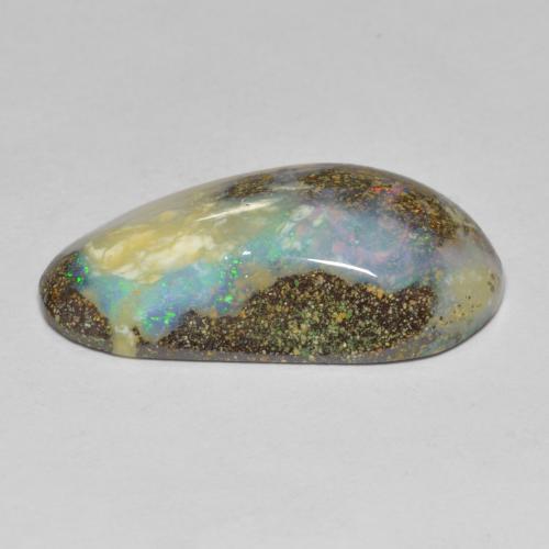 Opale boulder naturale multicolore da 16,91 ct, forma fantasia, opaco