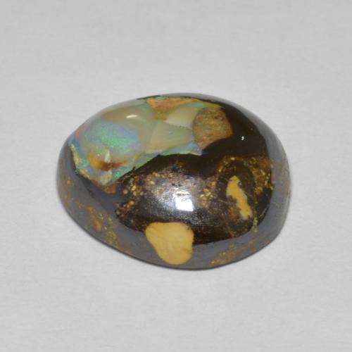 Opale boulder naturale multicolore da 8,07 ct, forma fantasia, opaco