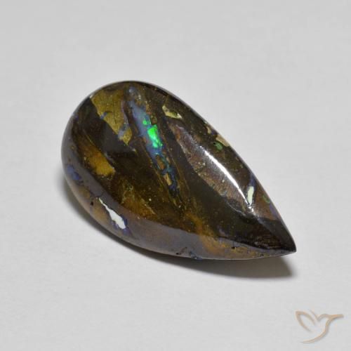 Opale masso Multicolore naturale da 8.30 ct, Forma a pera, Opaco