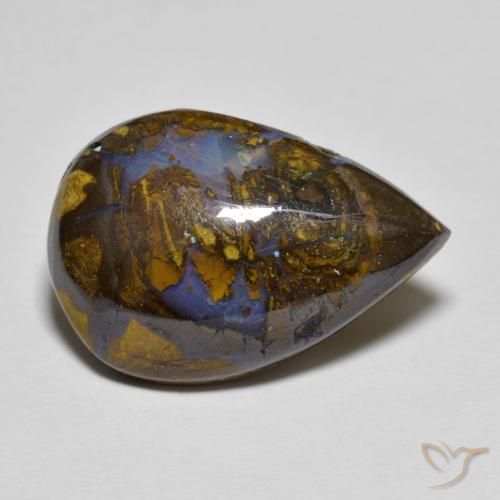 10.43ct Naturale Multicolore Opale masso, Forma a pera, Opaco