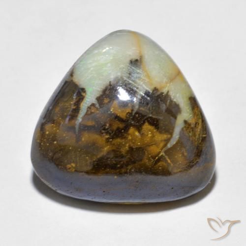 12.73ct Naturale Multicolore Opale masso, Taglio trillion, Opaco