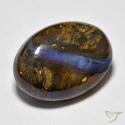 Opale boulder naturale multicolore da 20,97 ct, taglio ovale, opaco