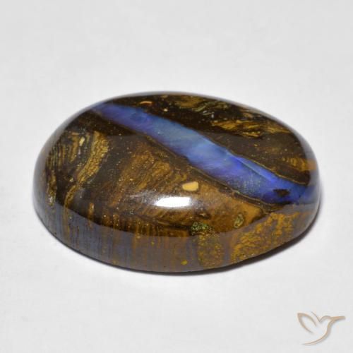 Opale boulder naturale multicolore da 20,97 ct, taglio ovale, opaco