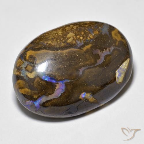 Opale boulder naturale multicolore da 23,40 ct, taglio ovale, opaco