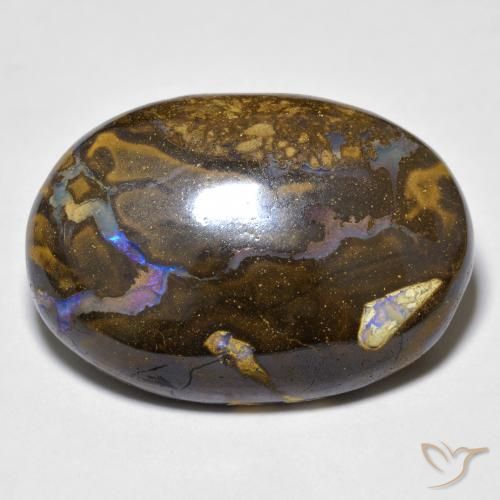 Opale boulder naturale multicolore da 23,40 ct, taglio ovale, opaco