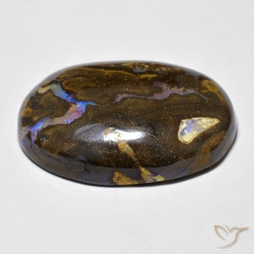 Opale boulder naturale multicolore da 23,40 ct, taglio ovale, opaco