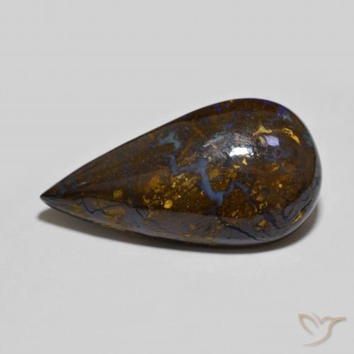 18.19ct Naturale Multicolore Opale masso, Forma a pera, Opaco