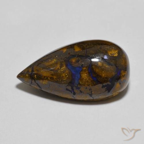 8.32ct Naturale Multicolore Opale masso, Forma a pera, Opaco