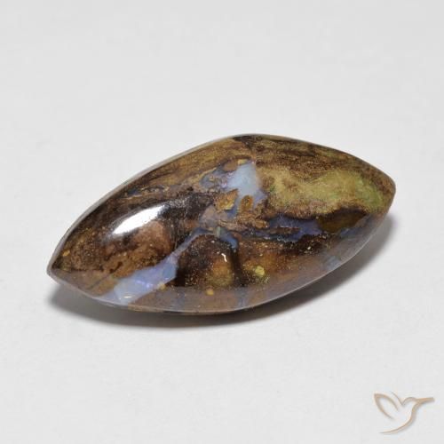 6.38ct Naturale Multicolore Opale masso, Taglio marquise, Opaco