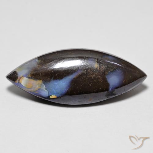 9.65ct Naturale Multicolore Opale masso, Taglio marquise, Opaco