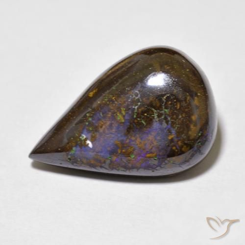 9.46ct Naturale Multicolore Opale masso, Forma a pera, Opaco