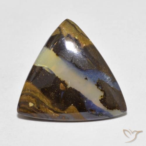 5.28ct Naturale Multicolore Opale masso, Taglio trillion, Traslucido