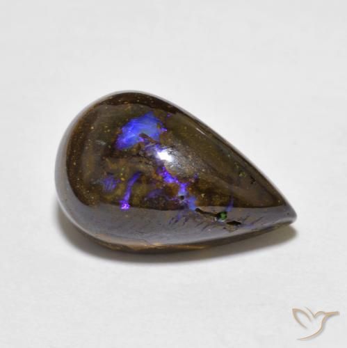 7.30ct Naturale Multicolore Opale masso, Forma a pera, Opaco