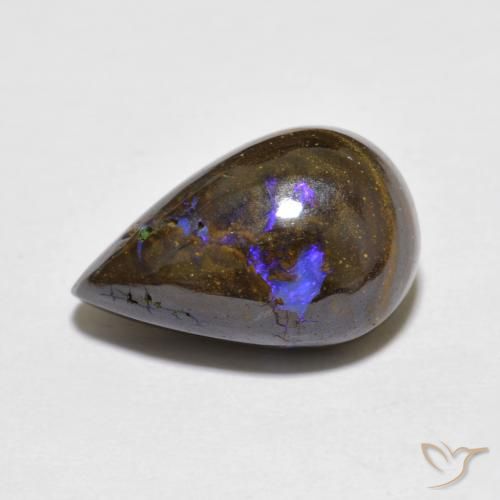 Opale masso Multicolore naturale da 7.30 ct, Forma a pera, Opaco