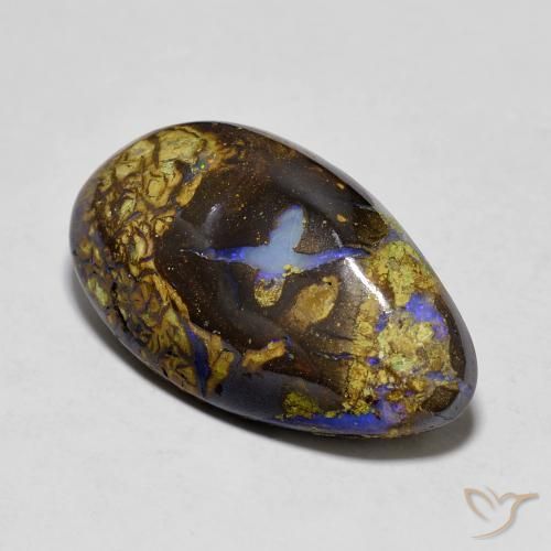 11.03ct Naturale Multicolore Opale masso, Forma a pera, Opaco