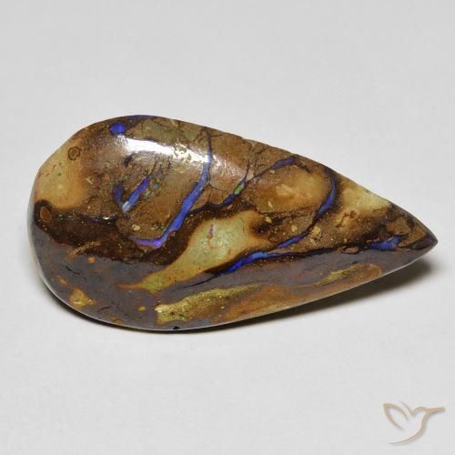 11.51ct Naturale Multicolore Opale masso, Forma a pera, Opaco