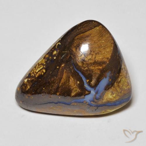 Opale boulder naturale multicolore da 17,24 ct, trillion, opaco