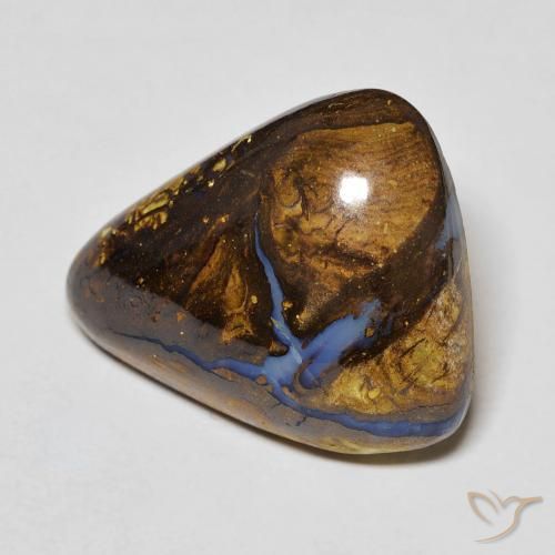 Opale boulder naturale multicolore da 17,24 ct, trillion, opaco