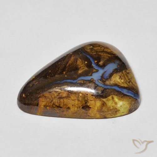 Opale boulder naturale multicolore da 17,24 ct, trillion, opaco