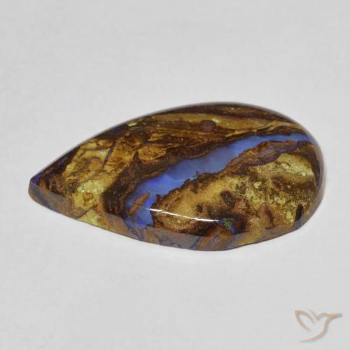 Opale boulder naturale multicolore da 8,11 ct, taglio a pera, opaco