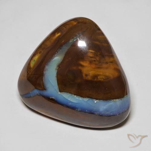 Opale boulder naturale multicolore da 25,50 ct, trillion, opaco