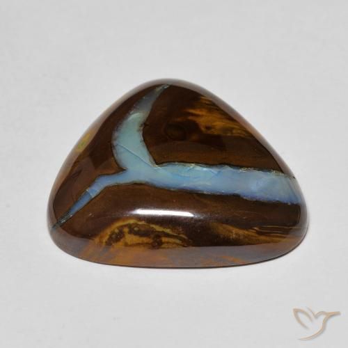 Opale boulder naturale multicolore da 25,50 ct, trillion, opaco