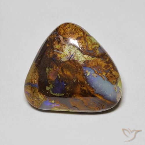 6.17ct Naturale Multicolore Opale masso, Taglio trillion, Opaco