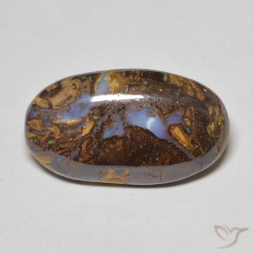 7.48ct Naturale Multicolore Opale masso, Ovale, Opaco