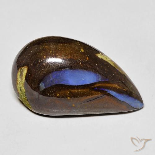 13.03ct Naturale Multicolore Opale masso, Forma a pera, Opaco