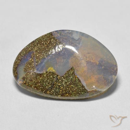 7.00ct Naturale Multicolore Opale masso, Taglio a fantasia, Opaco