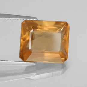 Calcite naturale arancione da 6,16 ct, taglio smeraldo, VS