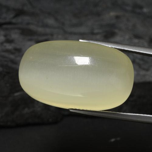 Calcite Giallo verdastro naturale da 61.33 ct, Taglio ovale, Traslucido