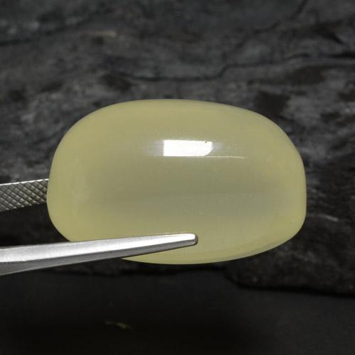 Calcite Giallo verdastro naturale da 61.33 ct, Taglio ovale, Traslucido