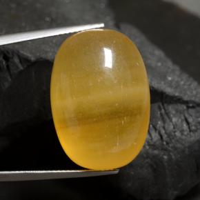 Calcite naturale arancione da 40,17 ct, taglio ovale, traslucido