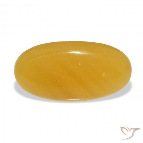 27.29ct Naturale Arancione-Oro Calcite, Ovale, Traslucido