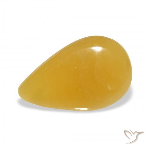 12.36ct Naturale Arancione-Oro Calcite, Forma a pera, Traslucido
