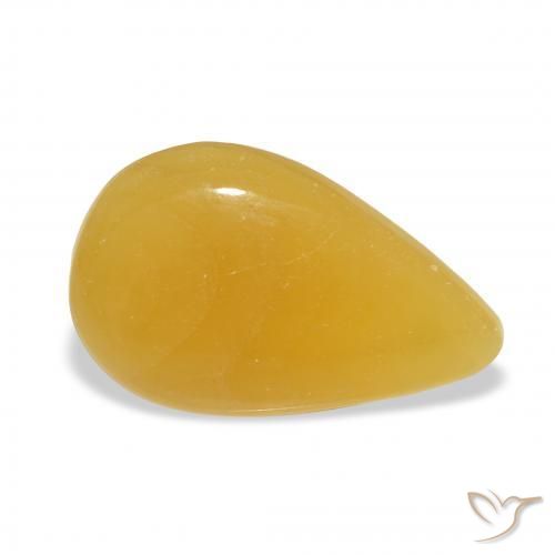 Calcite Arancione-Oro naturale da 12.36 ct, Forma a pera, Traslucido