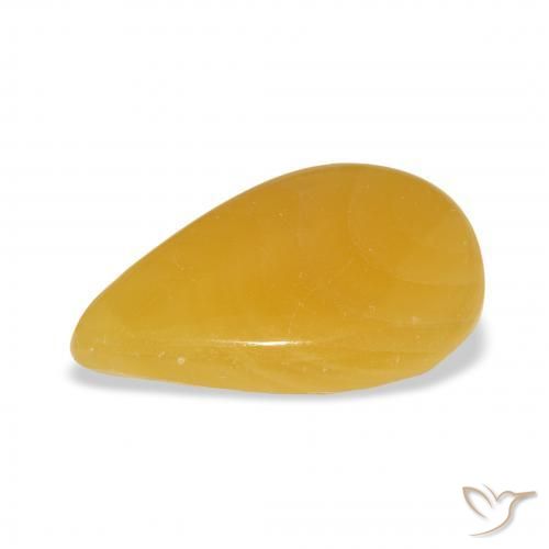 Calcite Arancione-Oro naturale da 12.36 ct, Forma a pera, Traslucido