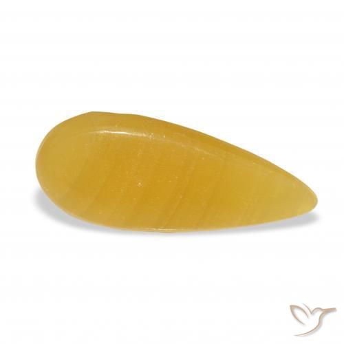 Calcite Arancione-Oro naturale da 8.33 ct, Forma a pera, Traslucido