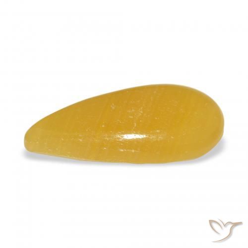 Calcite Arancione-Oro naturale da 8.23 ct, Forma a pera, Traslucido