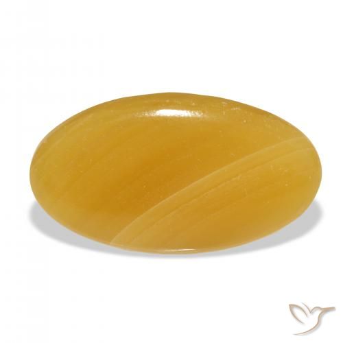 40.50ct Naturale Arancione-Oro Calcite, Ovale, Traslucido