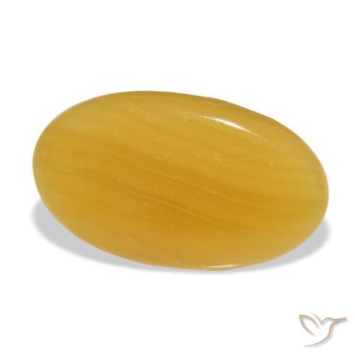 Calcite Arancione-Oro naturale da 32.11 ct, Ovale, Traslucido