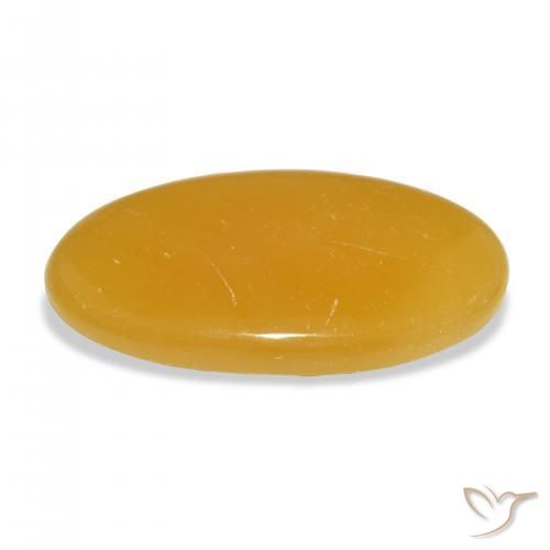 Calcite Arancione-Oro naturale da 37.16 ct, Ovale, Traslucido