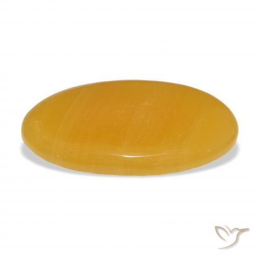 Calcite Arancione-Oro naturale da 42.42 ct, Ovale, Traslucido